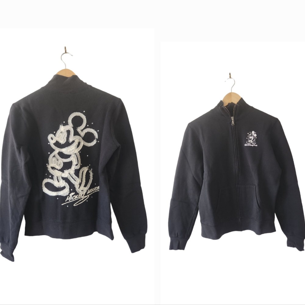Walt Disney World Disneyland Resort Black Zip-Up Sweatshirt Women's Sz Medium